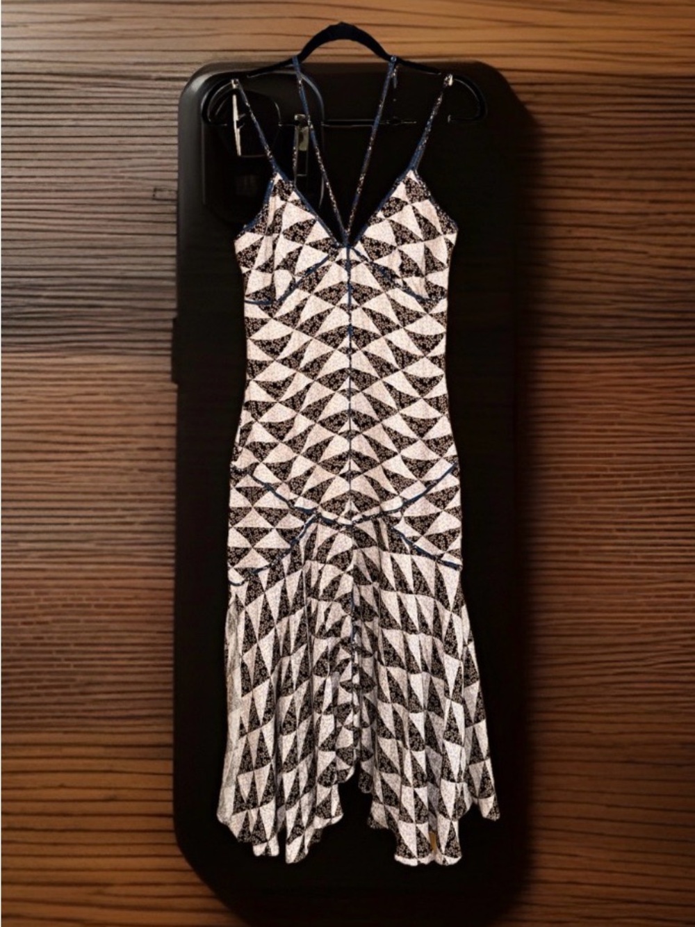 Joie Black and White Geometric Midi Dress